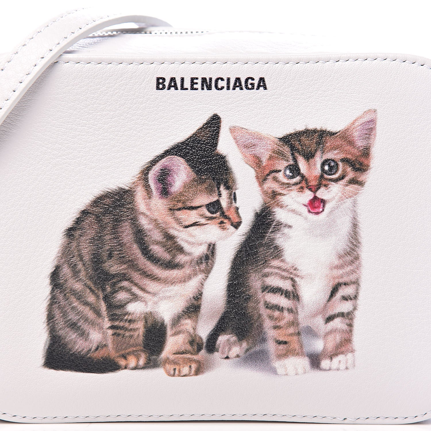 Balenciaga Calfskin Kittens Logo XS Everyday Camera Bag White 9 of 9