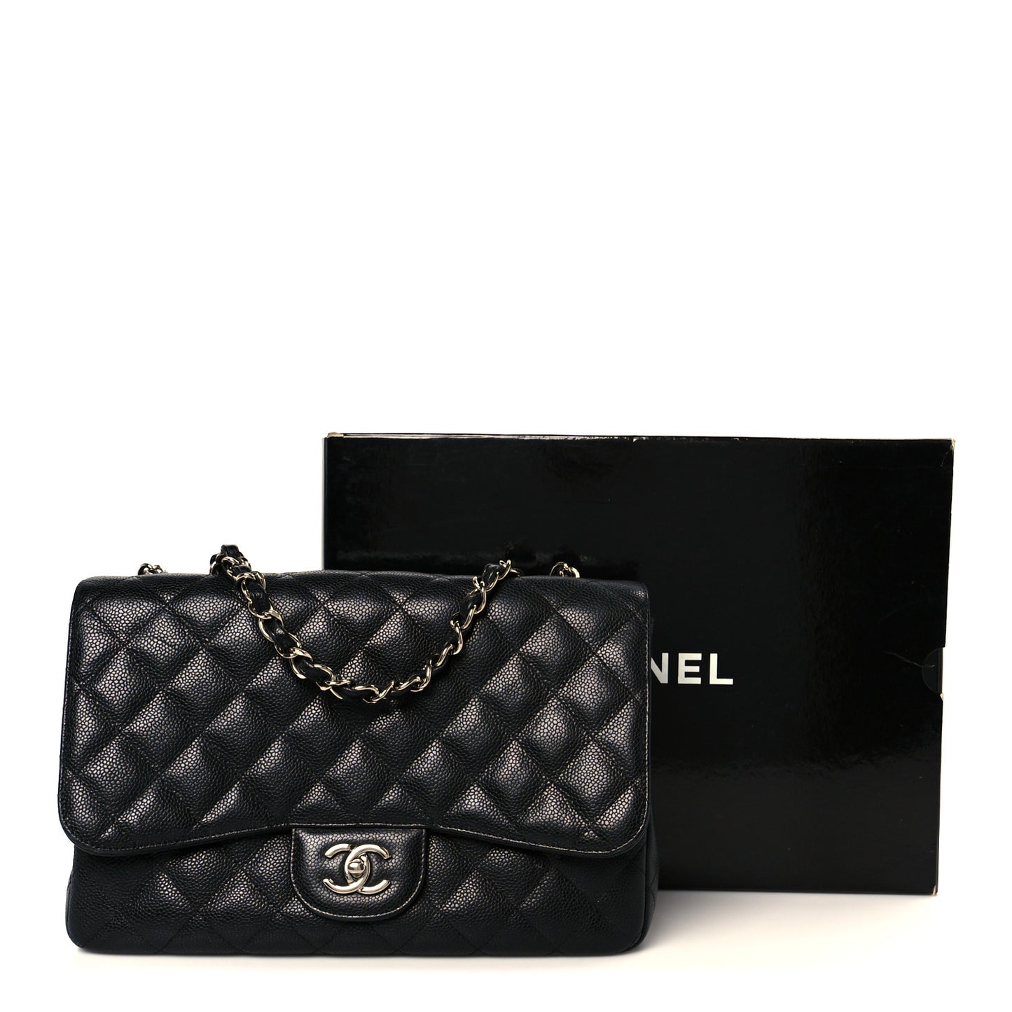Caviar Quilted Jumbo Single Flap Black