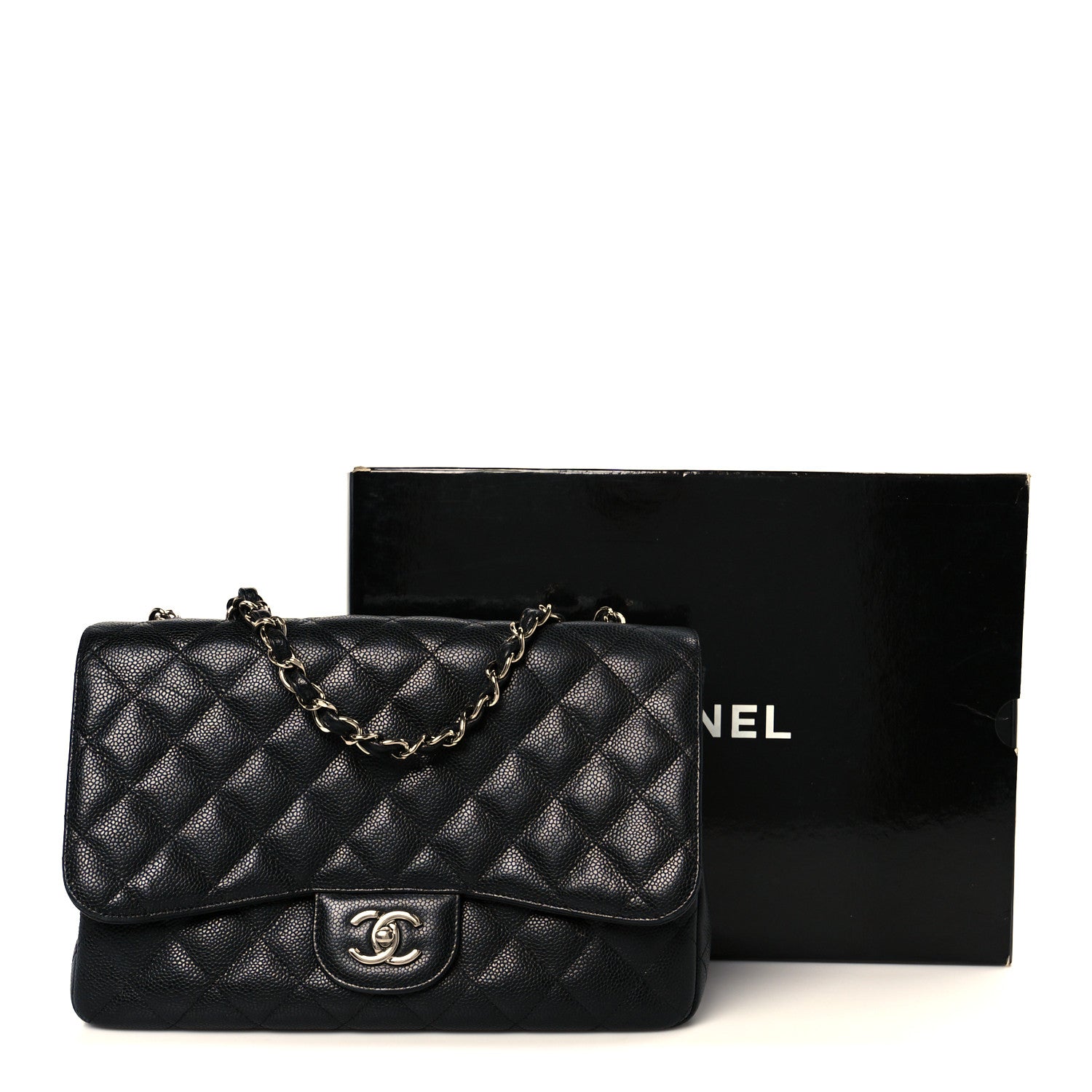Chanel Caviar Quilted Jumbo Single Flap Black 12 of 12