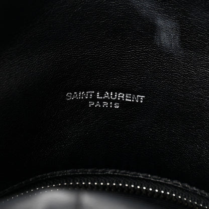 Saint Laurent Lambskin Quilted Medium Loulou Puffer Monogram Chain Satchel Black 8 of 13