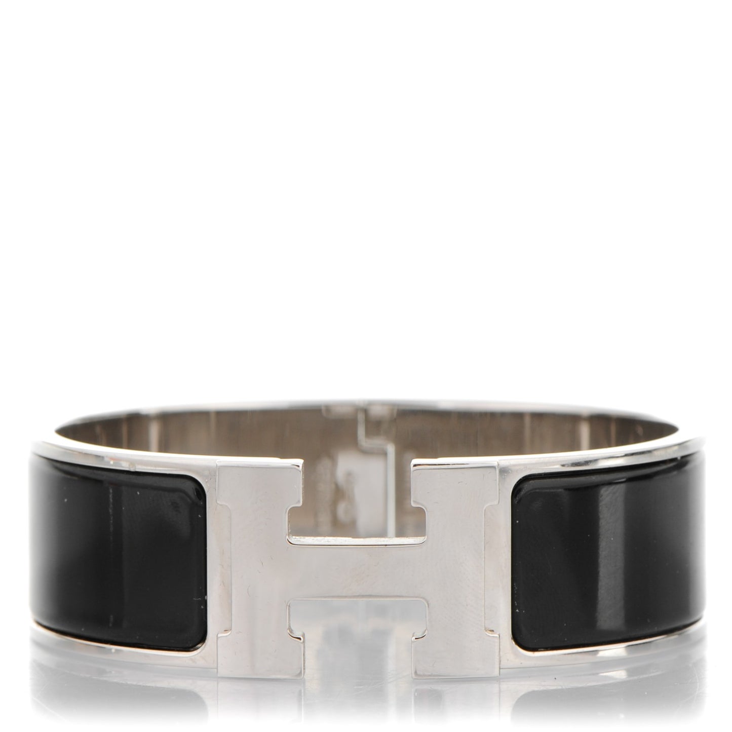 Enamel Wide Clic Clac H Bracelet GM Black