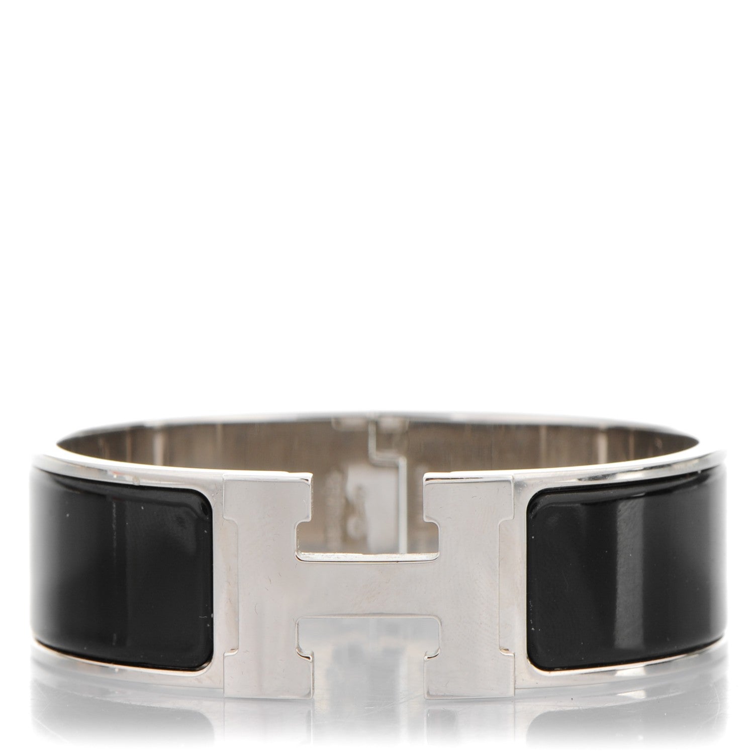 Hermes Enamel Wide Clic Clac H Bracelet GM Black 1 of 4