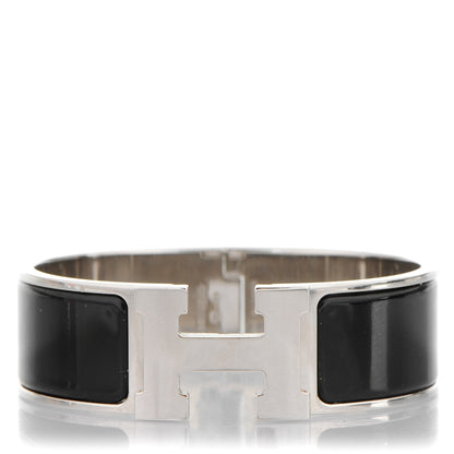 Hermes Enamel Wide Clic Clac H Bracelet GM Black 1 of 4