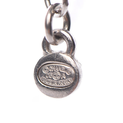 Chanel Enamel CC Charm Necklace Silver 5 of 5