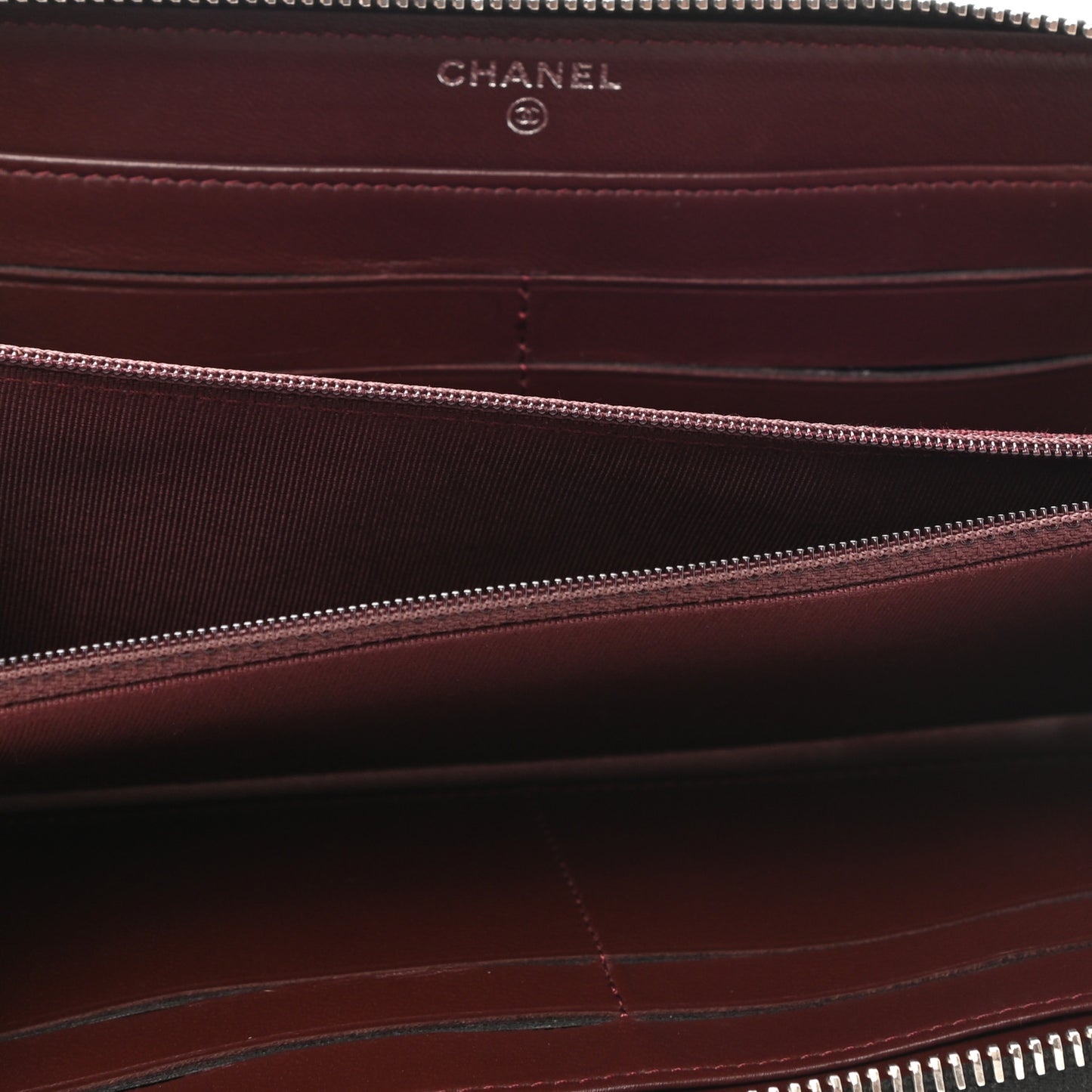 Lambskin Quilted Large Gusset Zip Around Wallet Black