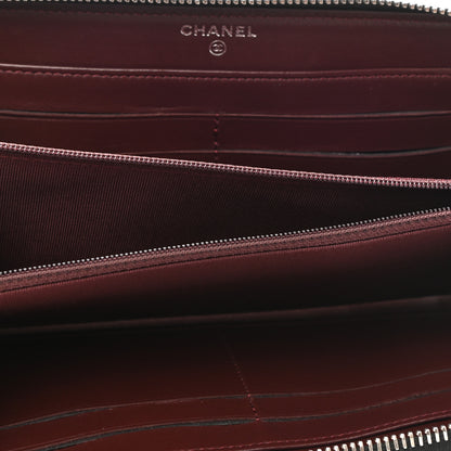 Chanel Lambskin Quilted Large Gusset Zip Around Wallet Black 5 of 8