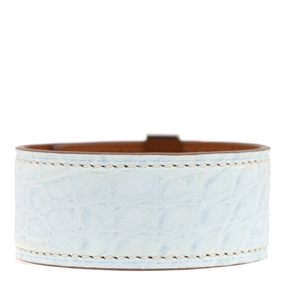 Hermes Matte Alligator Collier de Chien CDC 24 Bracelet T2 Bleu Brume 3 of 4