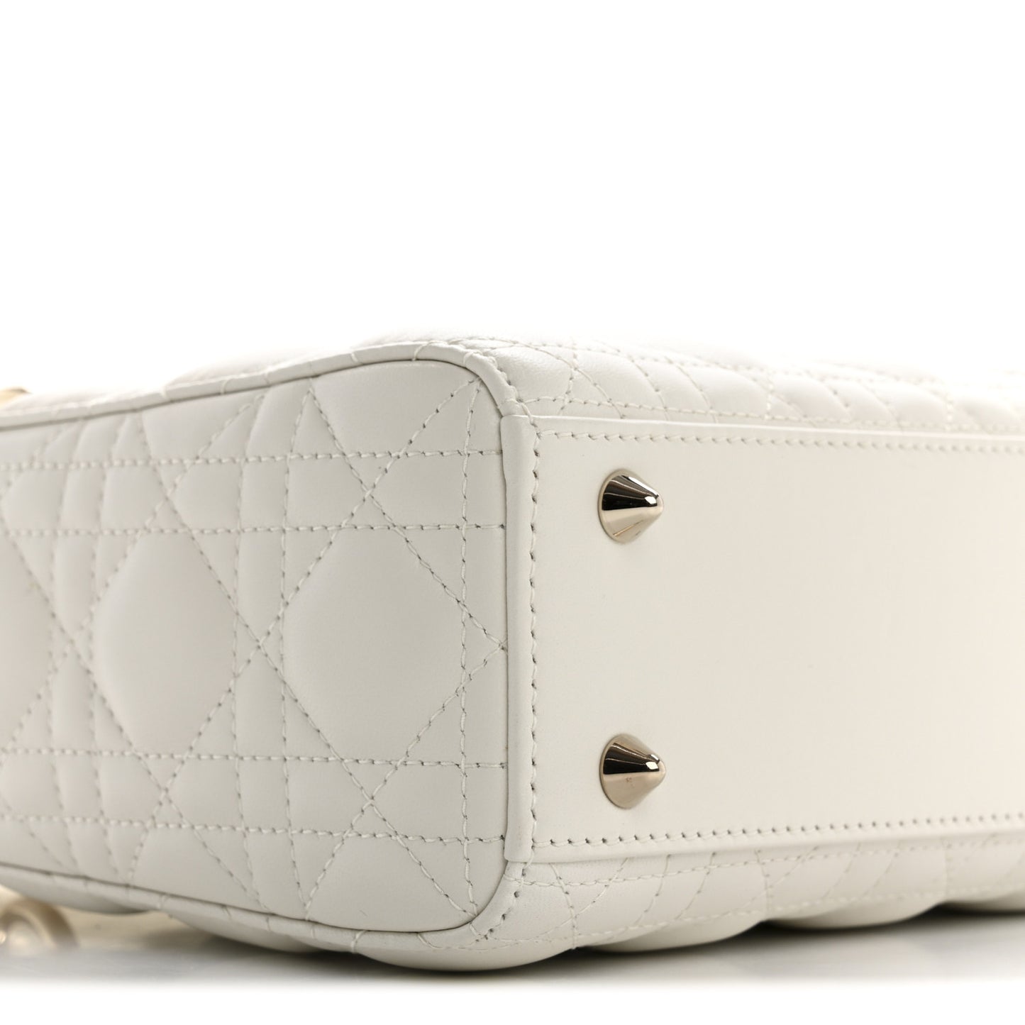 Lambskin Cannage Small Lady Dior White