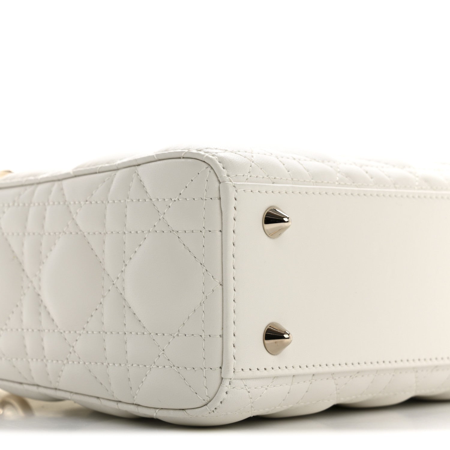 Christian Dior Lambskin Cannage Small Lady Dior White 9 of 10