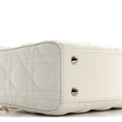 Christian Dior Lambskin Cannage Small Lady Dior White 9 of 10