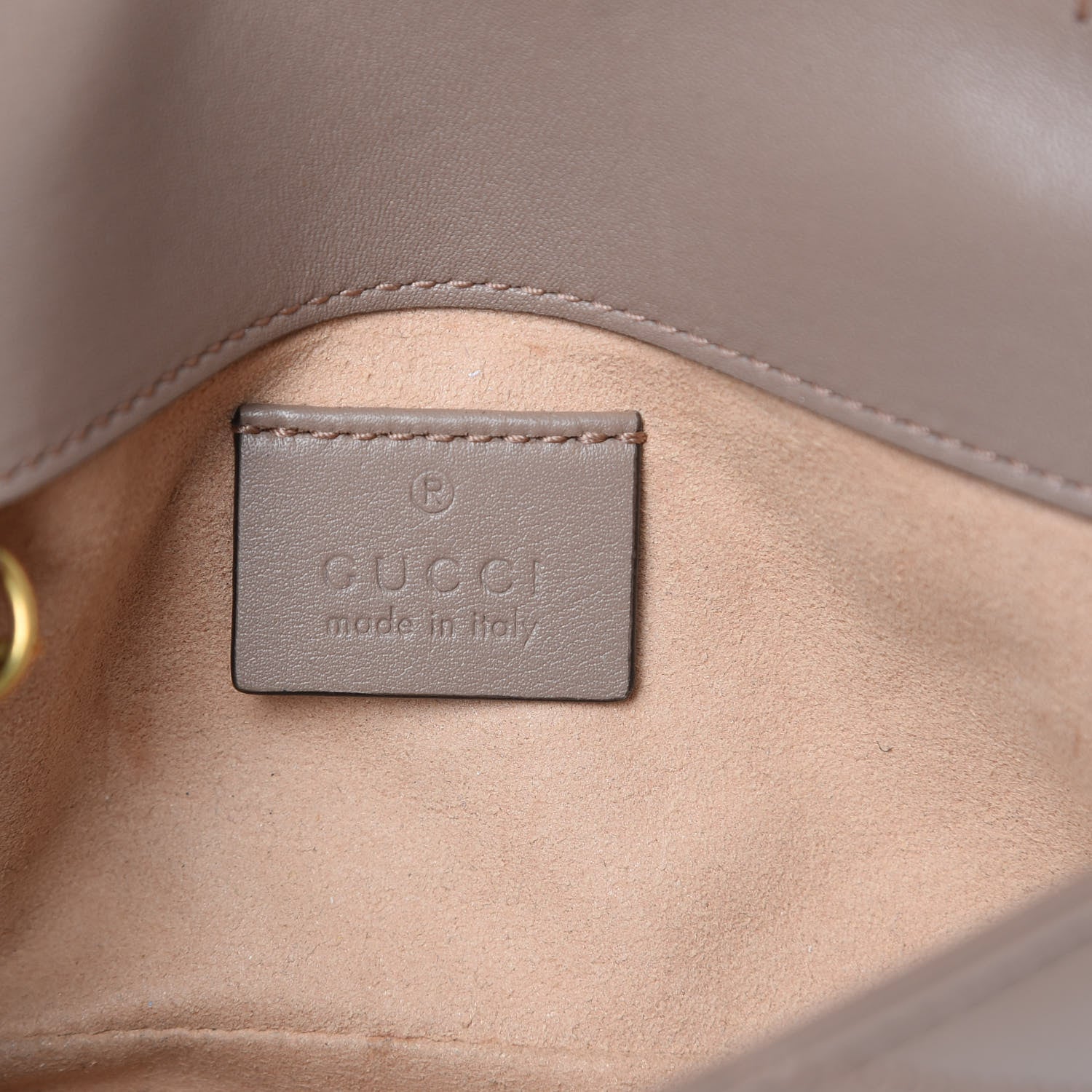 Gucci Calfskin Matelasse Super Mini GG Marmont Shoulder Bag Porcelain Rose 6 of 13