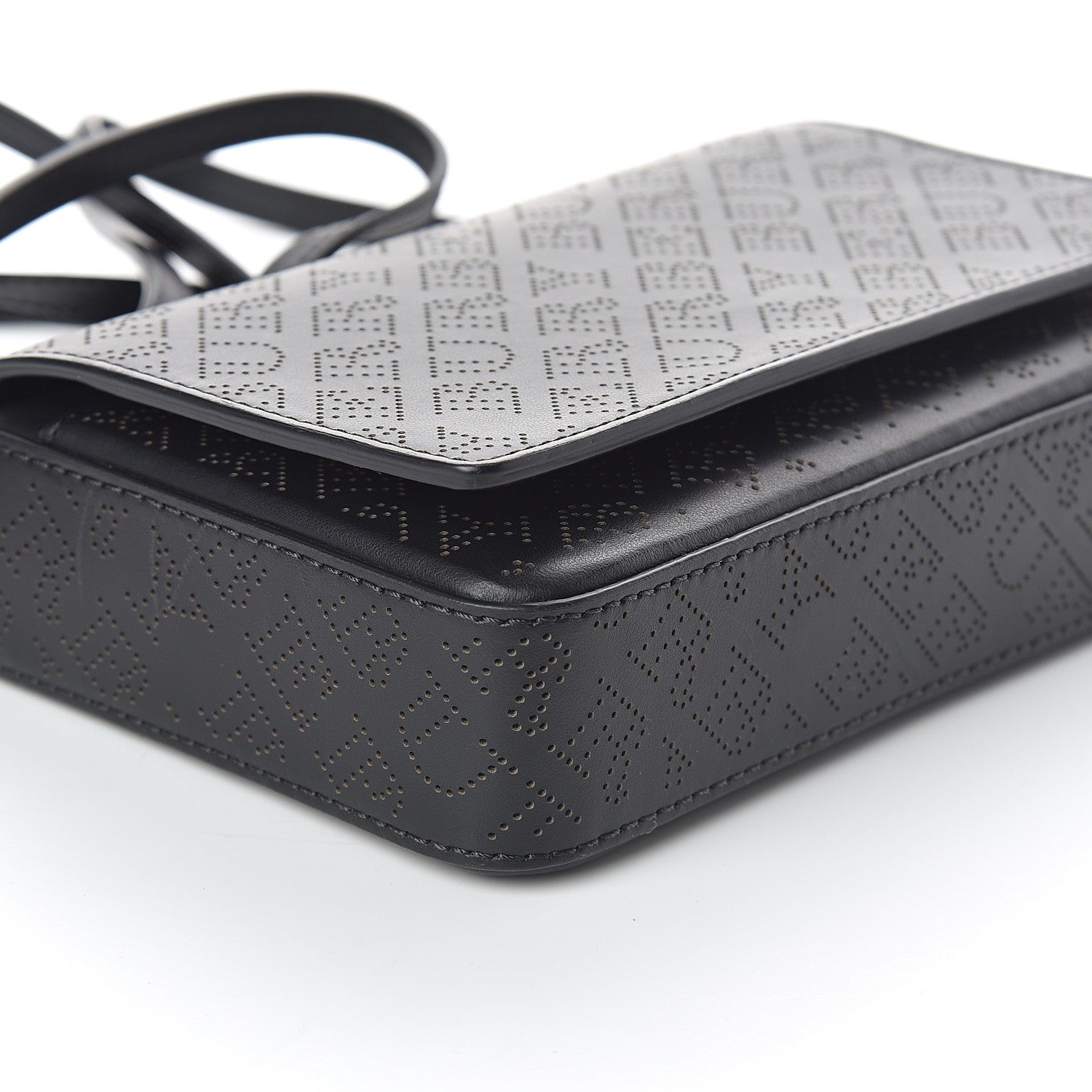 Burberry Calfskin Perforated Logo Hampshire Crossbody Black 6 of 7