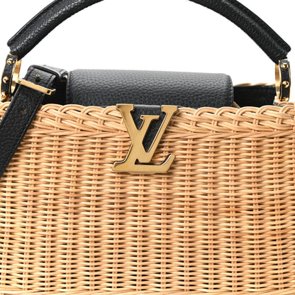 Louis Vuitton Rattan Calfskin Capucines BB Black 7 of 9