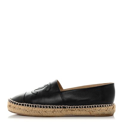 Chanel Lambskin CC Espadrilles 40 Black 1 of 10