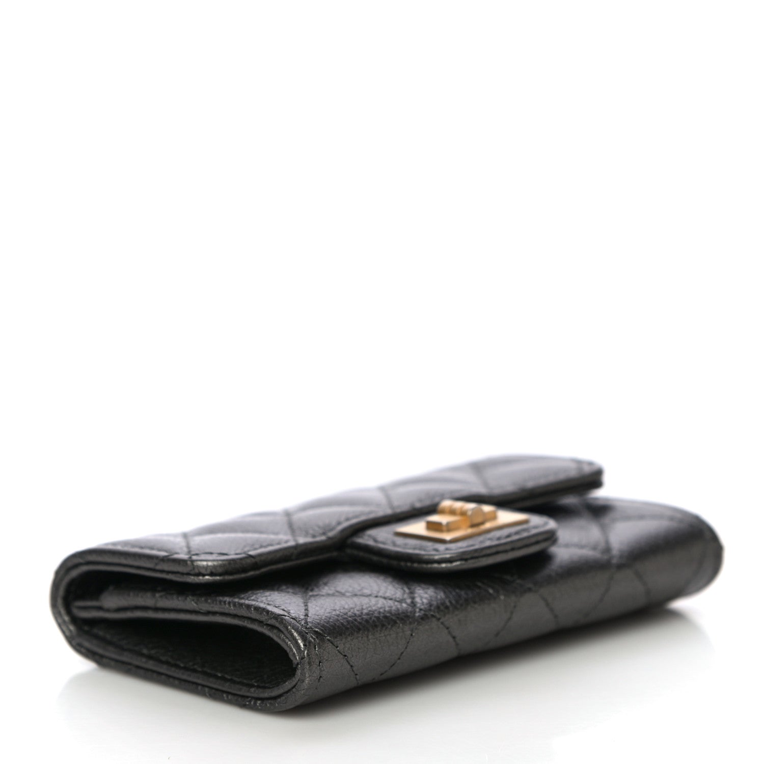 Chanel Metallic Calfskin Quilted Reissue Flap Card Holder Grey 4 of 12