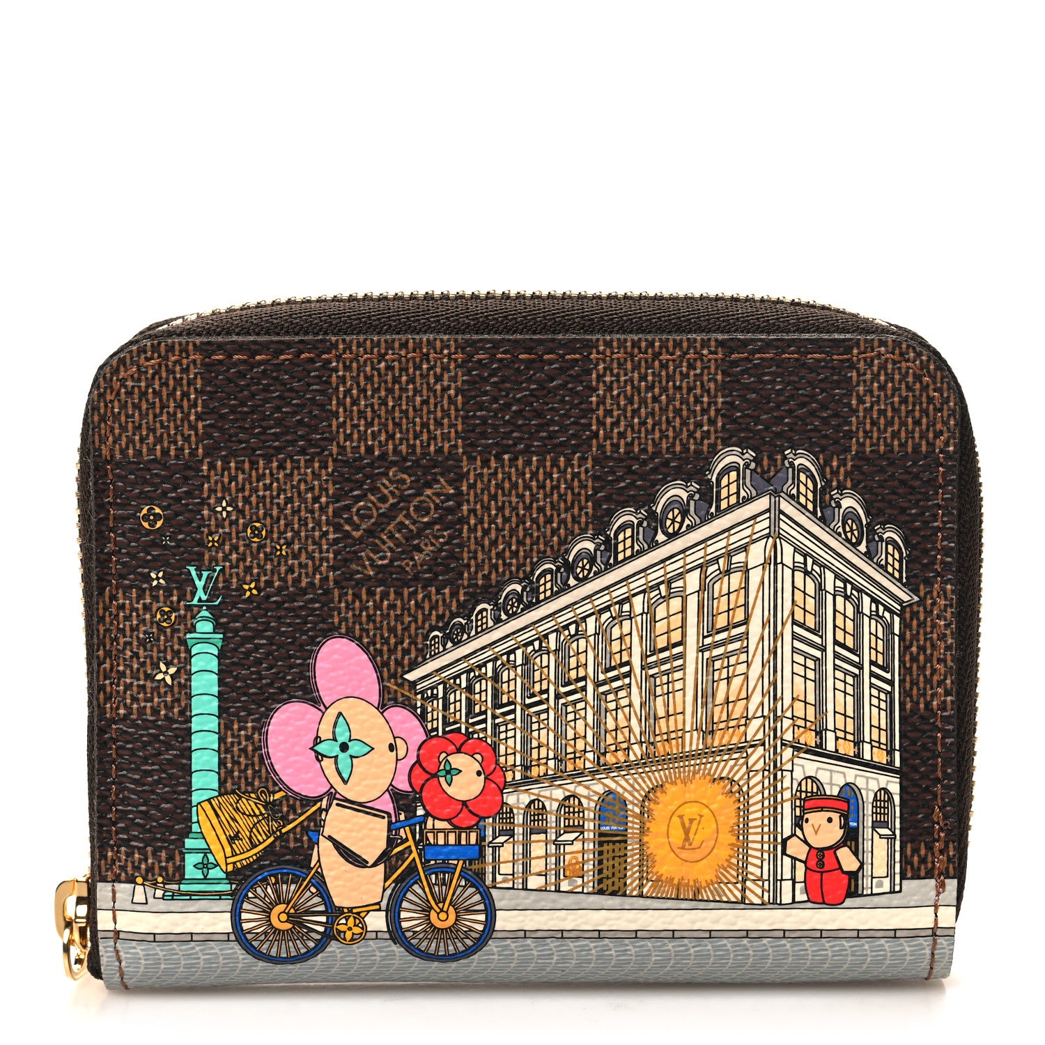 Louis Vuitton Damier Ebene 2022 Christmas Animation Paris Zippy Coin Purse Pink 1 of 7