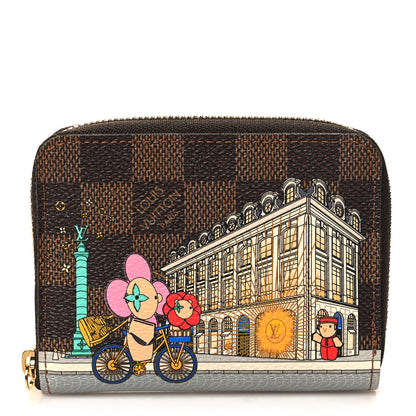 Louis Vuitton Damier Ebene 2022 Christmas Animation Paris Zippy Coin Purse Pink 1 of 7