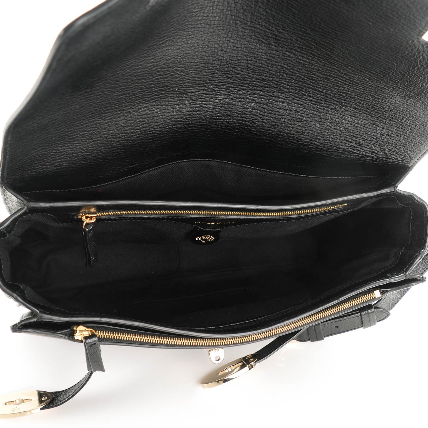 Shiny Goatskin Large Bayswater Shoulder Bag Black
