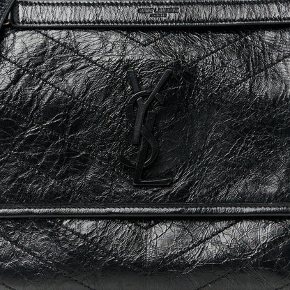 Saint Laurent Crinkled Calfskin Matelasse Monogram Medium Niki Chain Satchel Black 8 of 10
