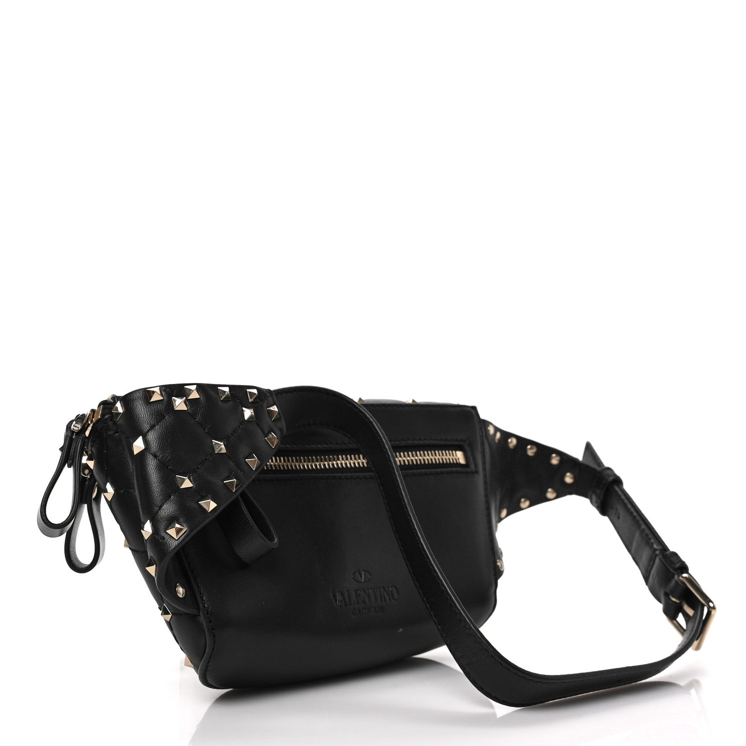 Valentino Garavani Nappa Rockstud Spike Belt Bag 85 Black 3 of 9