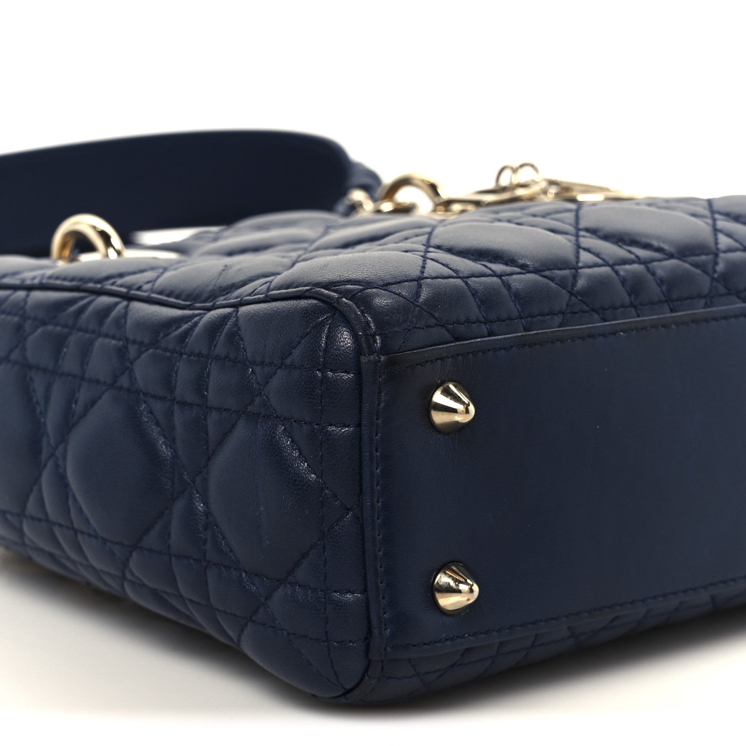 Christian Dior Lambskin Cannage Small Lucky Badges My Lady Dior Navy 9 of 10