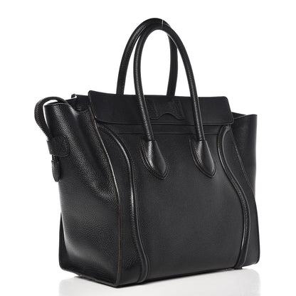 Celine Drummed Calfskin Mini Luggage Black 3 of 9