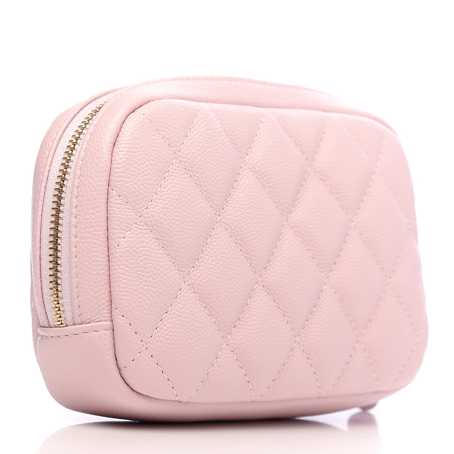 Chanel Caviar Quilted Small Curvy Pouch Cosmetic Case Light Pink 3 of 8