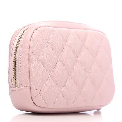 Chanel Caviar Quilted Small Curvy Pouch Cosmetic Case Light Pink 3 of 8