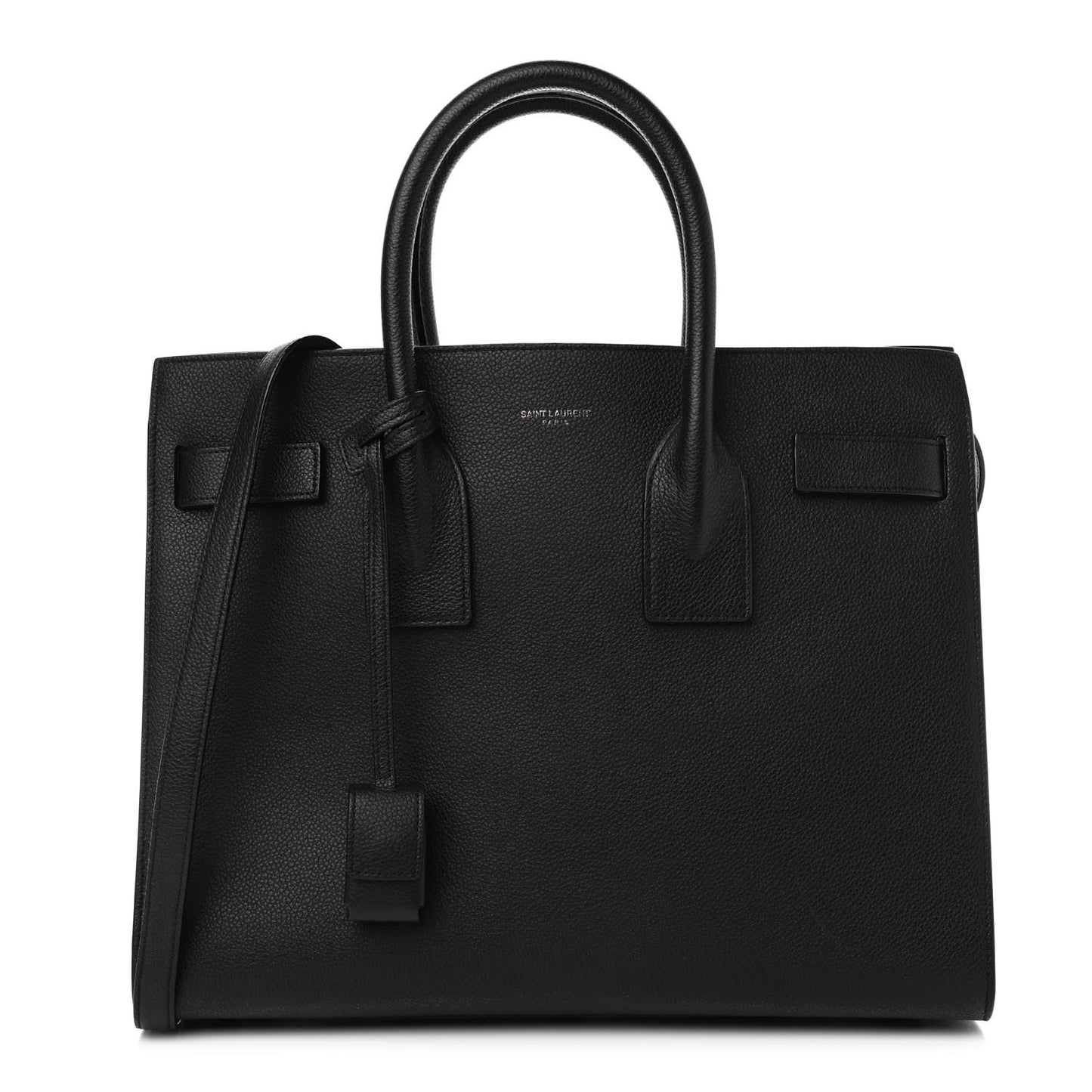 Grained Calfskin Small Sac De Jour Black
