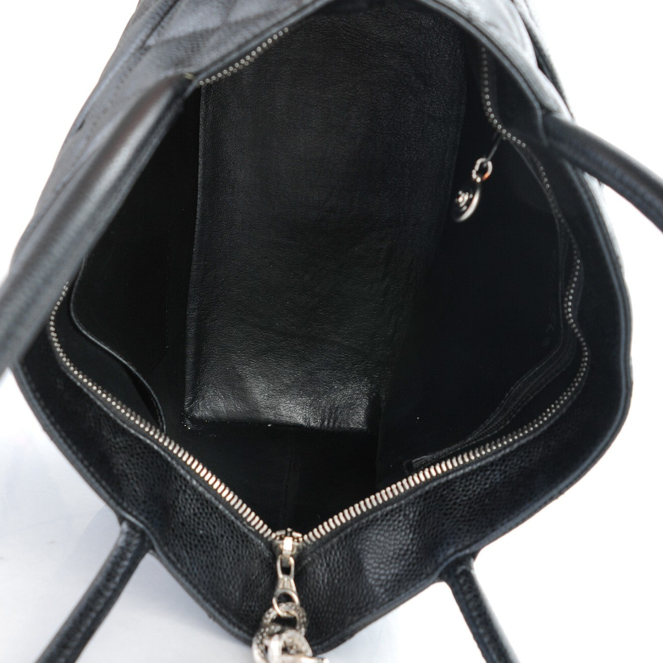 Caviar Quilted Medallion Tote Black