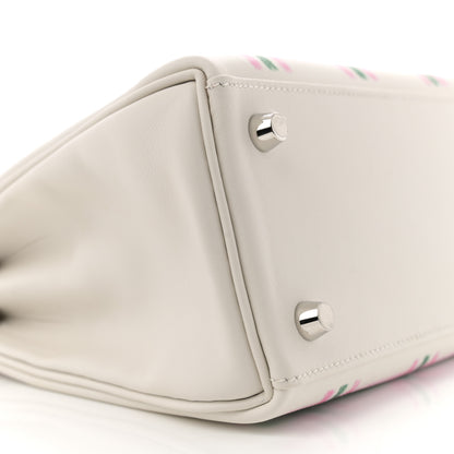 Hermes Swift Tartan Kelly Retourne 25 Gris Pale Rose Bubblegum Vert Moyen 9 of 11