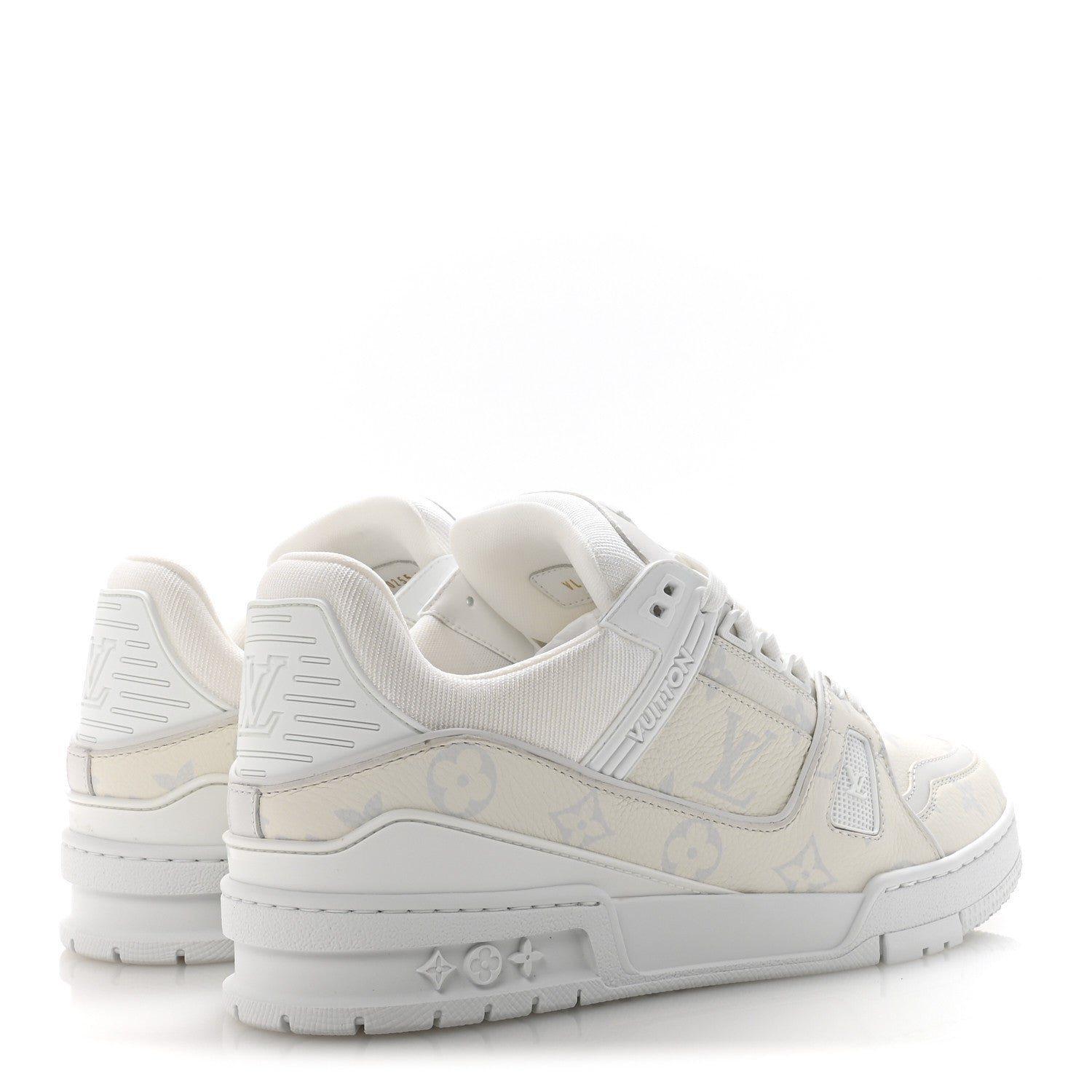 Louis Vuitton Calfskin Monogram Mens LV Trainer Sneakers 7 White 5 of 10
