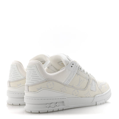 Louis Vuitton Calfskin Monogram Mens LV Trainer Sneakers 7 White 5 of 10