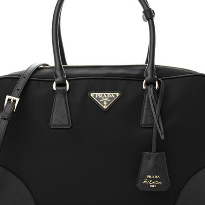 Prada Re-Nylon Saffiano Large Re-Edition 1978 Two Handle Bag Black 7 of 9