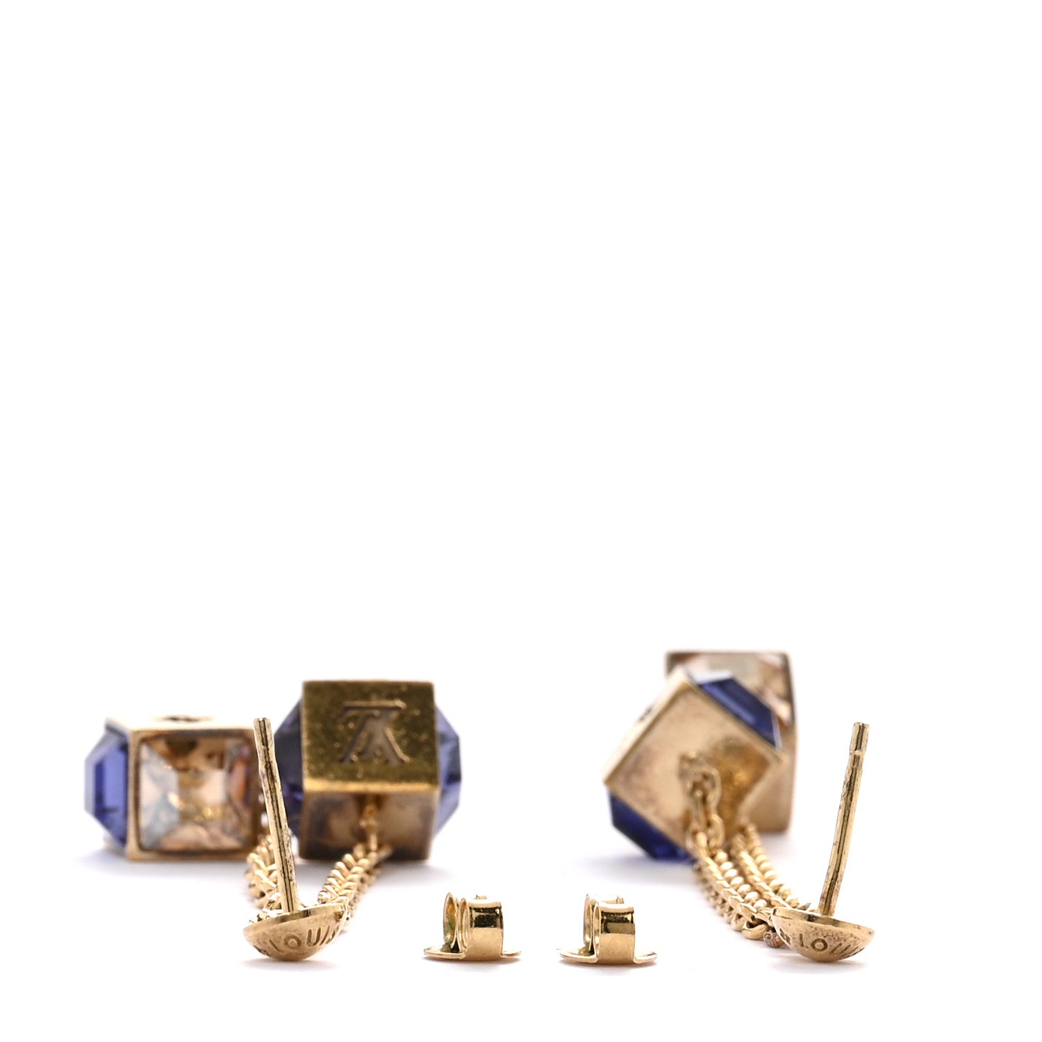 Louis Vuitton Swarovski Gamble Earrings Azur Gold 3 of 7