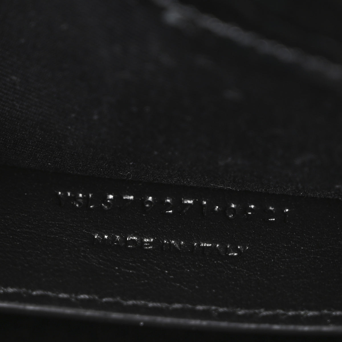 Saint Laurent Shiny Calfskin Crocodile Embossed Manhattan Baguette Black 7 of 10