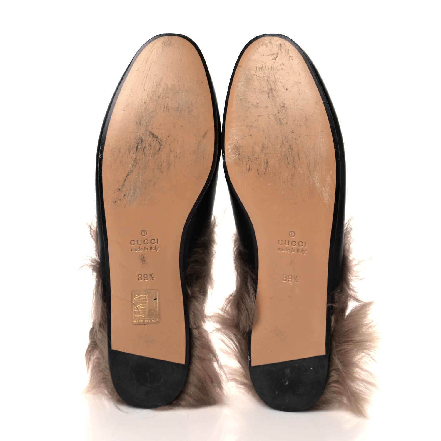 Gucci Calfskin Fur Womens Princetown Slippers 39.5 Black 5 of 10