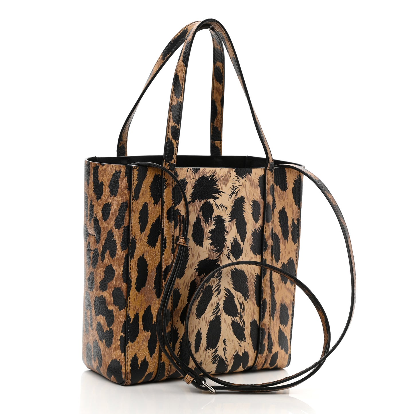 Calfskin Printed Leopard XXS Everyday Tote Beige White