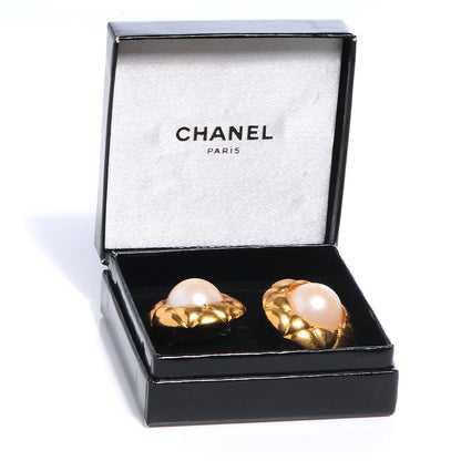Chanel Pearl Clip On Earrings Gold 5 of 5