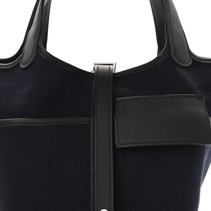 Hermes Toile Goeland Swift Cargo Picotin Lock 18 Bleu Marine 8 of 11