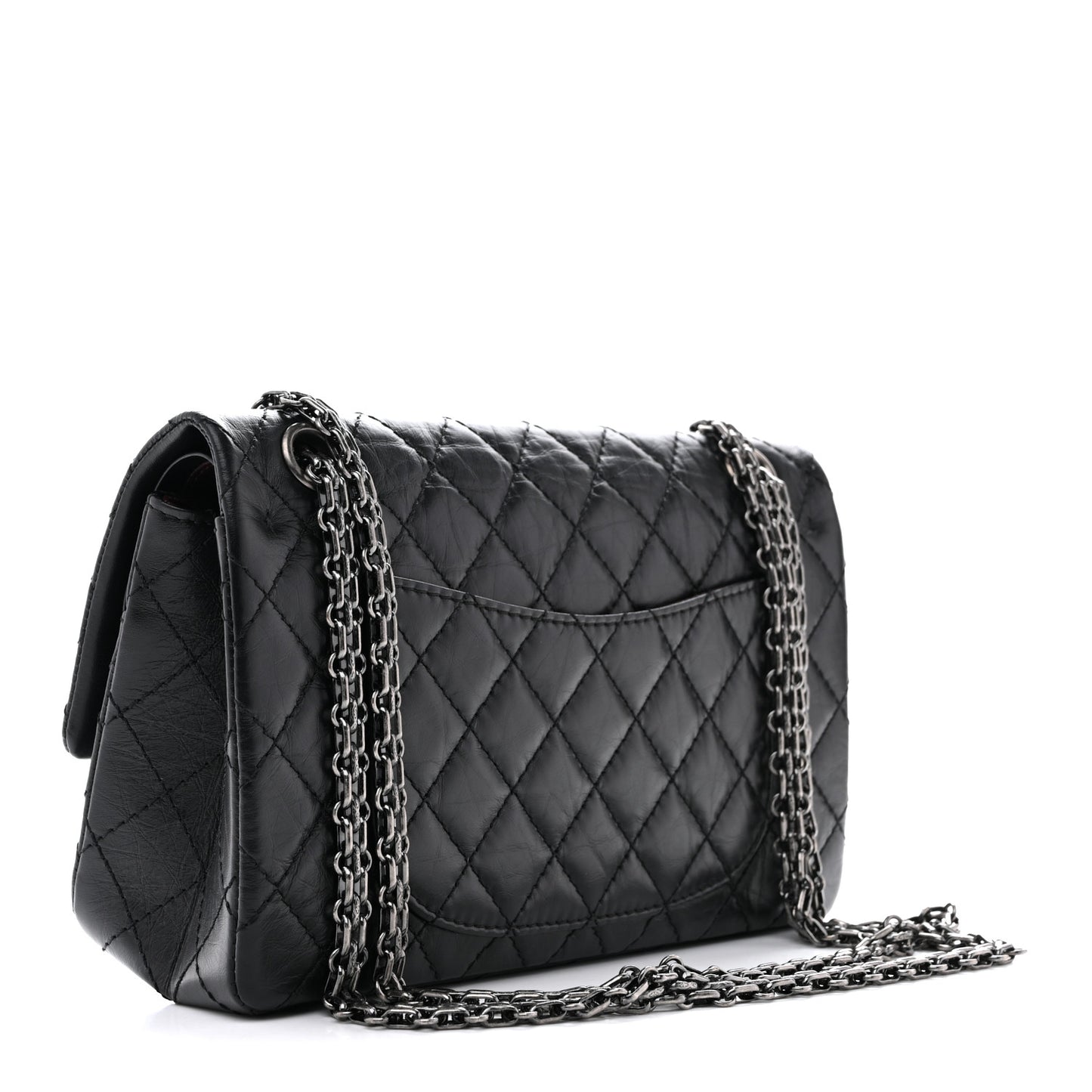 Aged Calfskin Quilted 2.55 Reissue 225 Flap Black