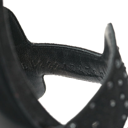 Hermes Suede Goatskin Crystal Ella 105 Sandal 39 Black 6 of 8