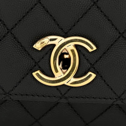 Chanel Caviar Quilted Small Coco Handle Flap Black 12 of 14