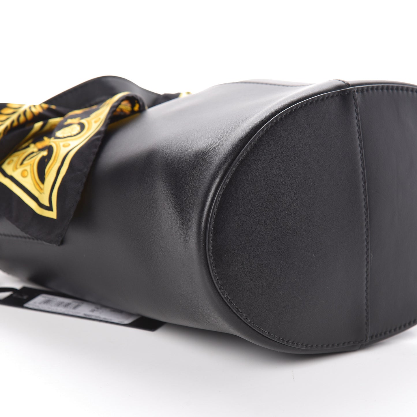 Calfskin Barocco Scarf Bucket Bag Black