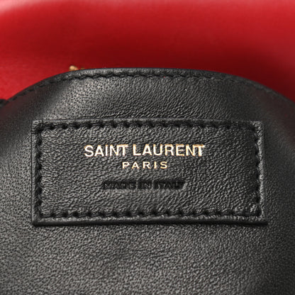 Saint Laurent Patent Matelasse Monogram Small Vicky Chain Bag Red 6 of 8