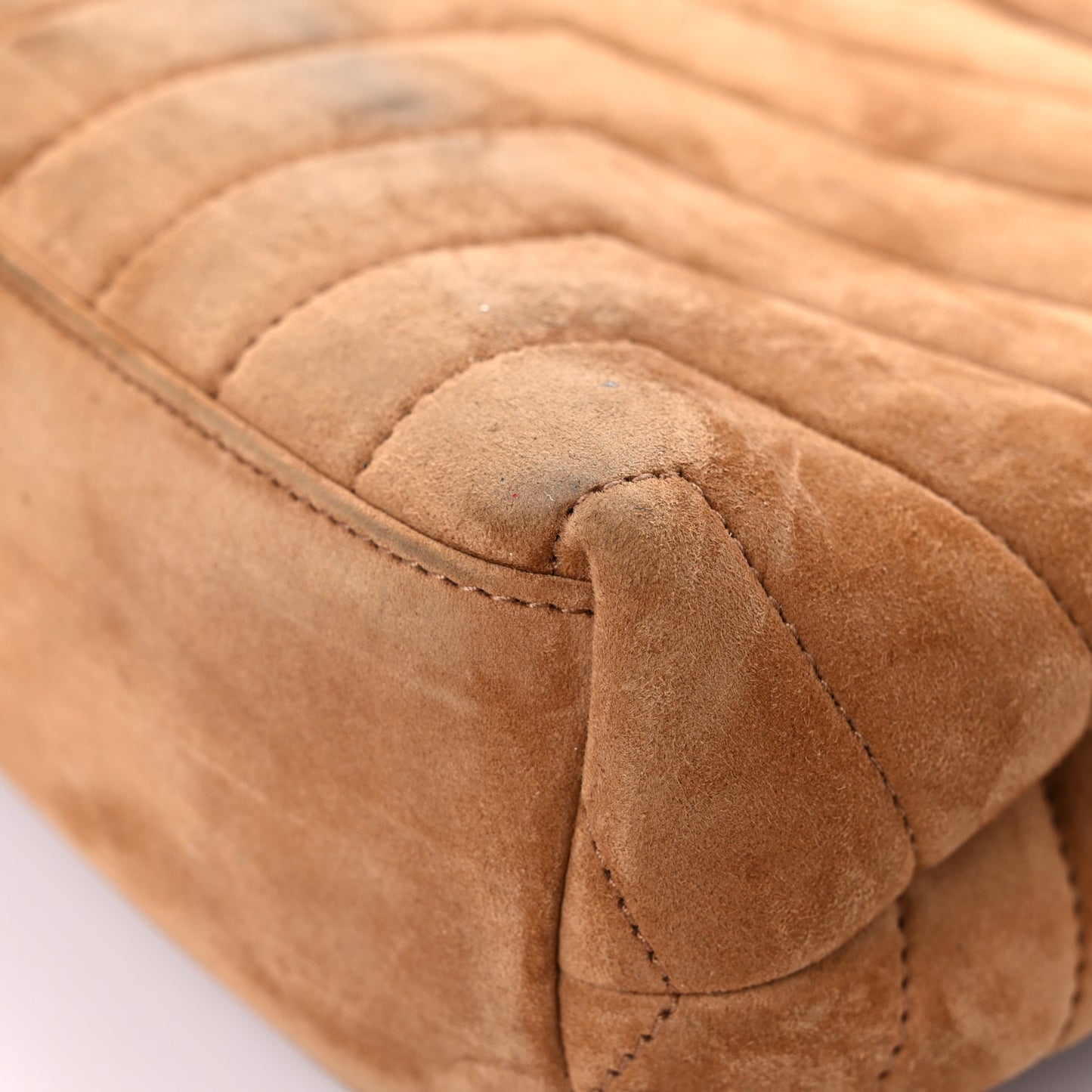 Suede Calfskin Y Quilted Monogram Small Loulou Chain Satchel Cinnamon