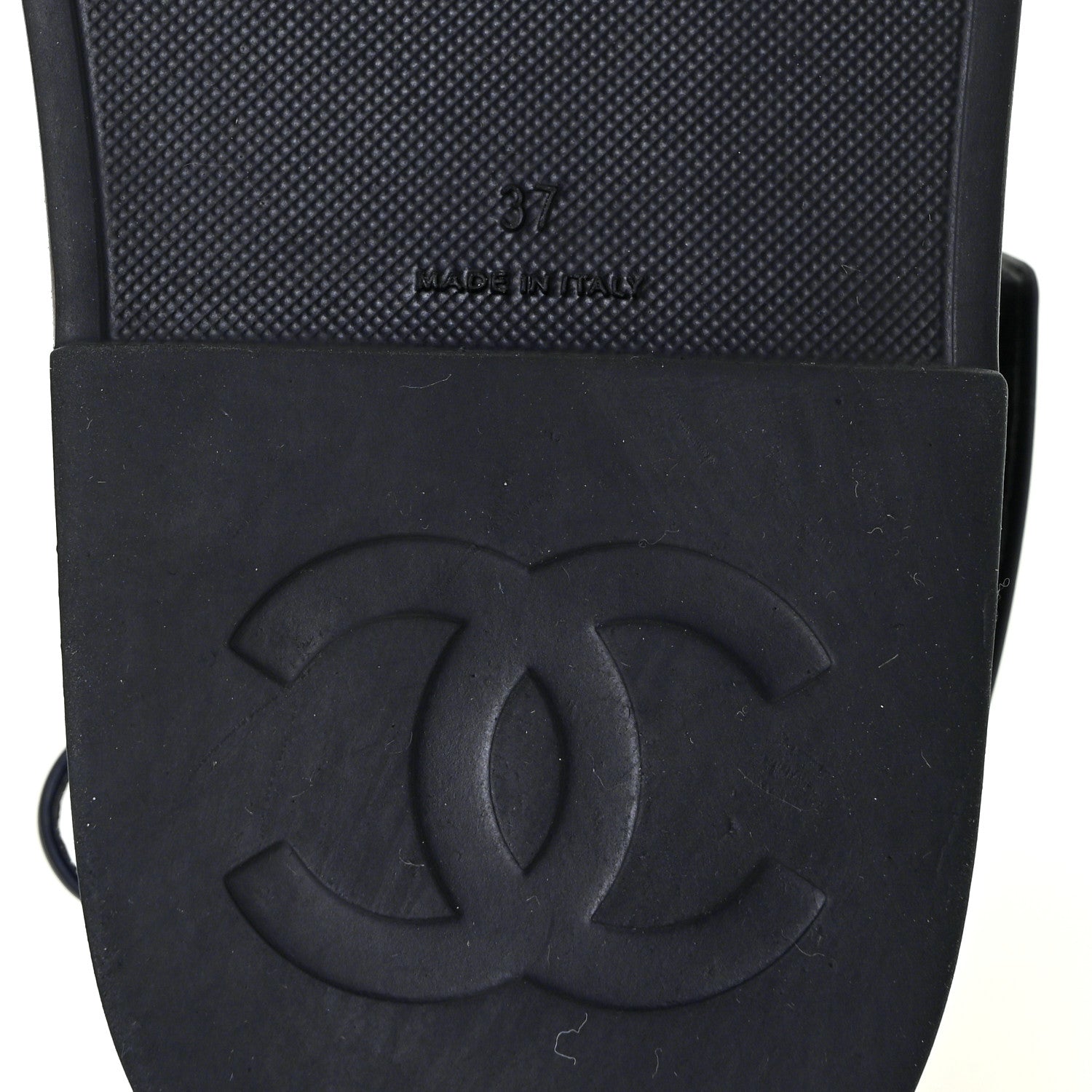 Chanel Rubber CC Dad Sandals 37 Navy 6 of 9