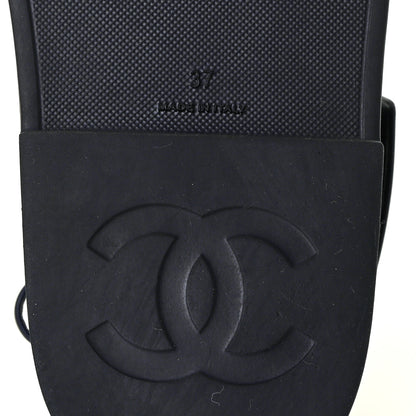 Chanel Rubber CC Dad Sandals 37 Navy 6 of 9