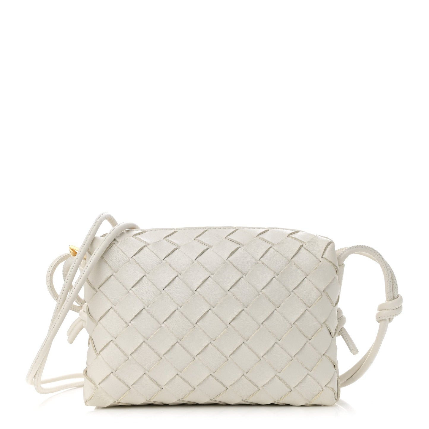 Nappa Intrecciato Mini Loop Camera Bag White