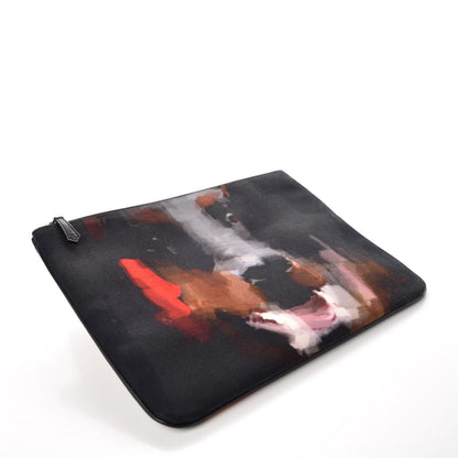 Givenchy Cotton Canvas Large Doberman Print Zip Pouch Black 4 of 6